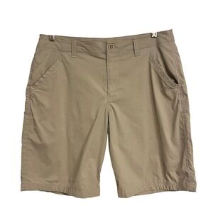 Mens Under Armour Shorts Loose Fit Beige Khaki Flat Front Chino Golf Size 34